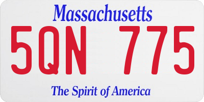 MA license plate 5QN775