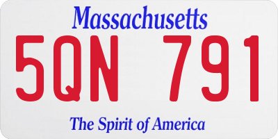 MA license plate 5QN791