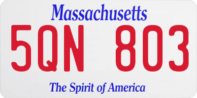 MA license plate 5QN803