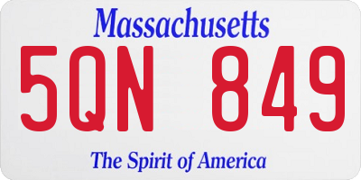 MA license plate 5QN849