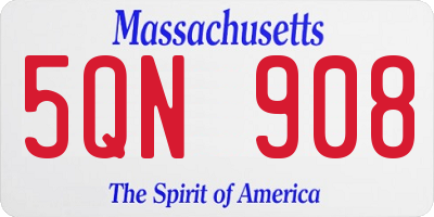MA license plate 5QN908