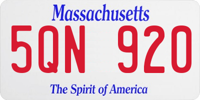 MA license plate 5QN920