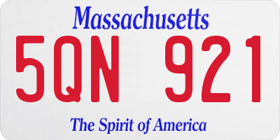 MA license plate 5QN921