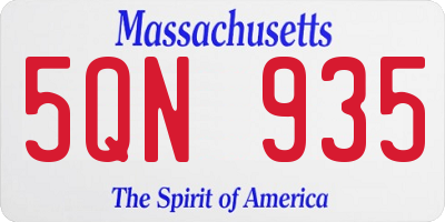 MA license plate 5QN935