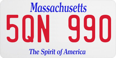 MA license plate 5QN990