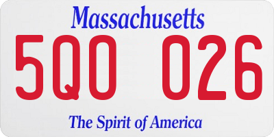 MA license plate 5QO026