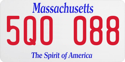 MA license plate 5QO088