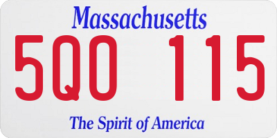 MA license plate 5QO115