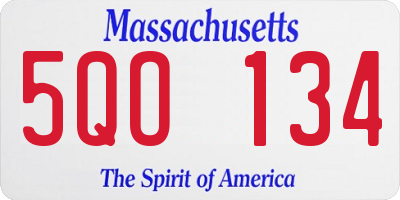 MA license plate 5QO134