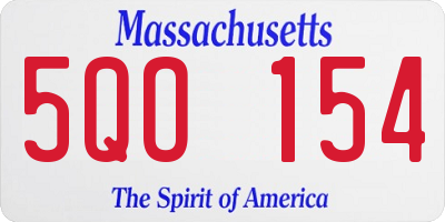 MA license plate 5QO154