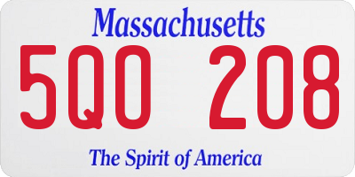 MA license plate 5QO208