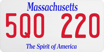 MA license plate 5QO220