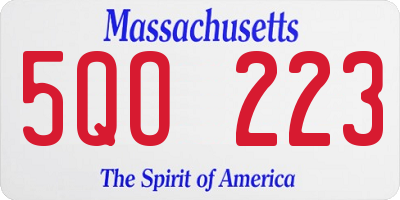 MA license plate 5QO223