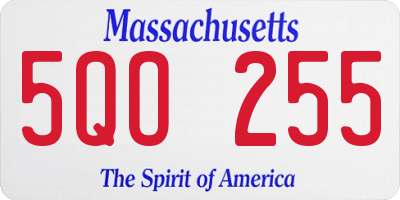 MA license plate 5QO255