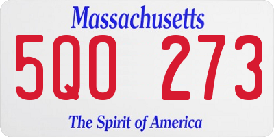 MA license plate 5QO273