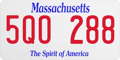 MA license plate 5QO288