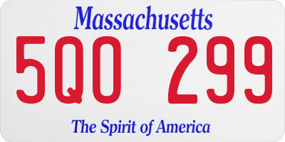 MA license plate 5QO299