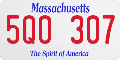 MA license plate 5QO307