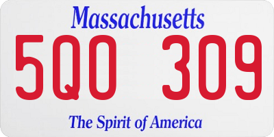 MA license plate 5QO309