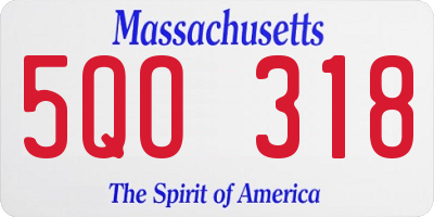MA license plate 5QO318