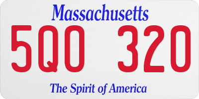 MA license plate 5QO320