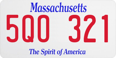 MA license plate 5QO321