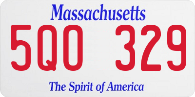 MA license plate 5QO329