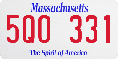 MA license plate 5QO331