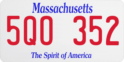 MA license plate 5QO352