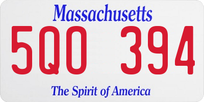 MA license plate 5QO394
