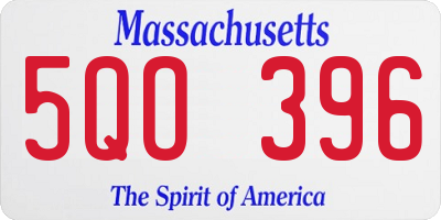 MA license plate 5QO396