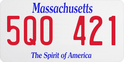 MA license plate 5QO421