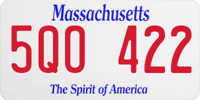 MA license plate 5QO422