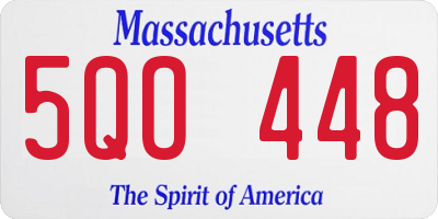 MA license plate 5QO448