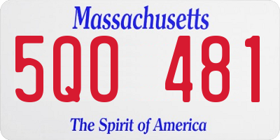MA license plate 5QO481