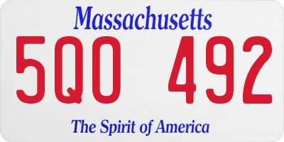 MA license plate 5QO492