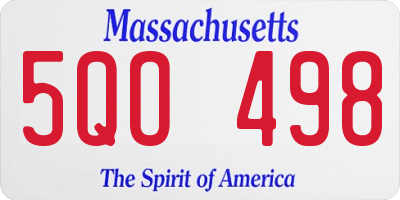 MA license plate 5QO498