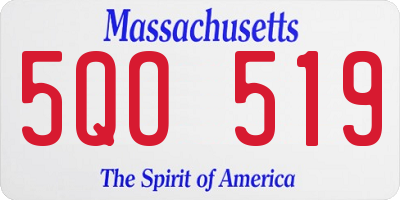 MA license plate 5QO519