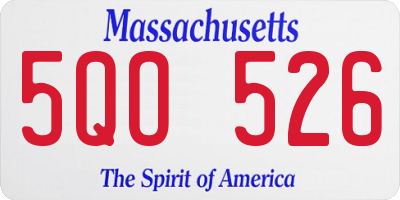 MA license plate 5QO526