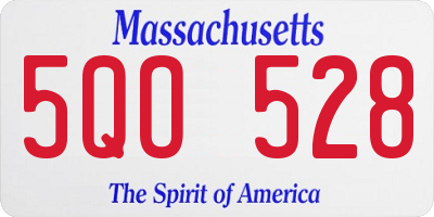 MA license plate 5QO528