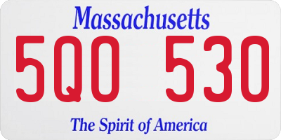 MA license plate 5QO530