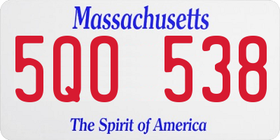 MA license plate 5QO538