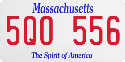 MA license plate 5QO556