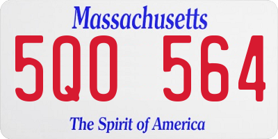 MA license plate 5QO564