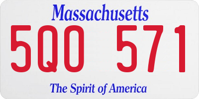 MA license plate 5QO571