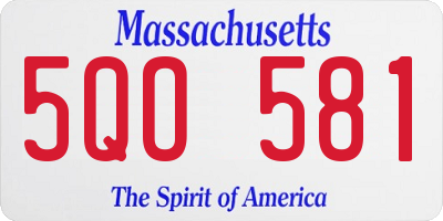 MA license plate 5QO581