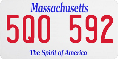 MA license plate 5QO592