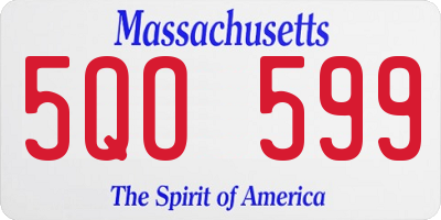 MA license plate 5QO599