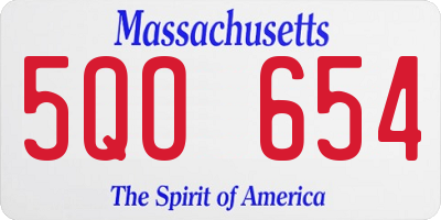 MA license plate 5QO654