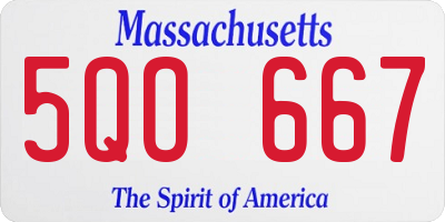 MA license plate 5QO667